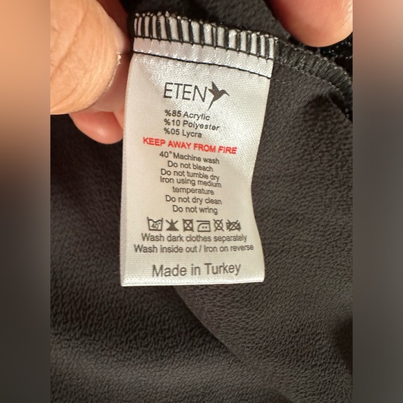 ETEN Lace Trim  Dress Black  long sleeve Cocktail Formal Size X LARGE - Picture 8 of 12